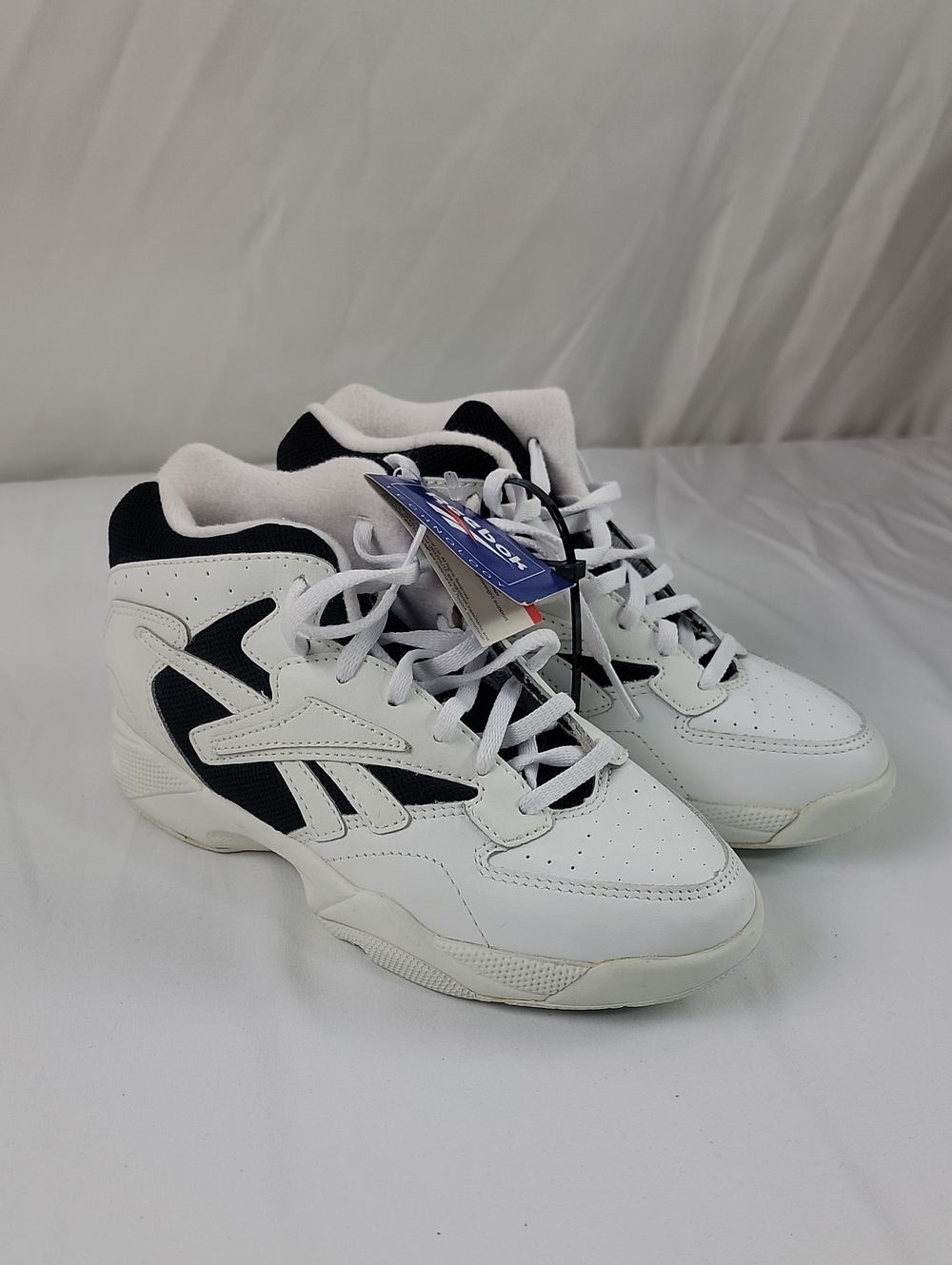 Vintage New Tags Reebok White and Black Athletic Sneakers - Classic Court Style